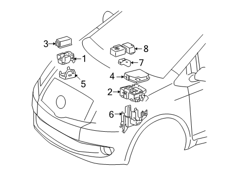 2011 Scion xD Cover, Relay Block, Lower Diagram for 82663-52060