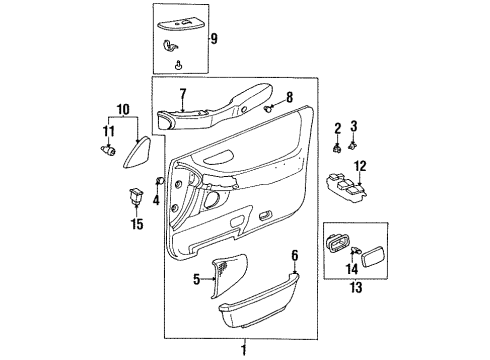 1997 Toyota Avalon Armrest Assy, Front, RH Diagram for 74210-AC010-E0