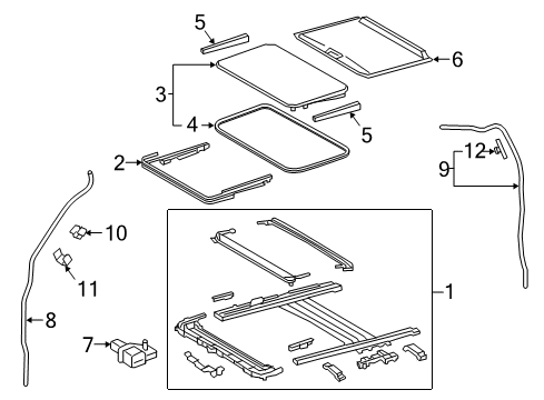 2022 Toyota Tacoma Sunroof, Body Diagram