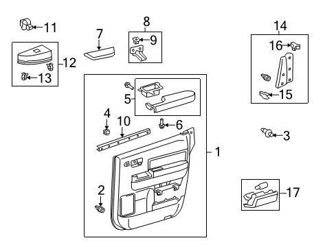 2011 Toyota Tundra Panel Assembly, Rear Door Diagram for 67640-0C161-E0