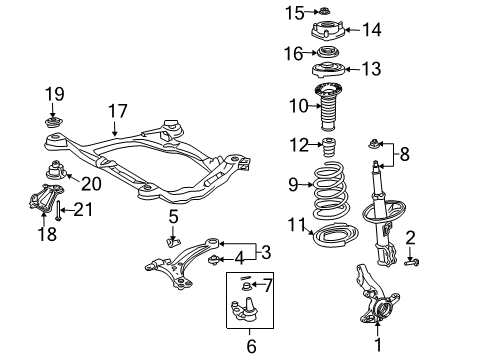 2007 Toyota Sienna Ball Joint, Front Driver Side Diagram for 43340-09010