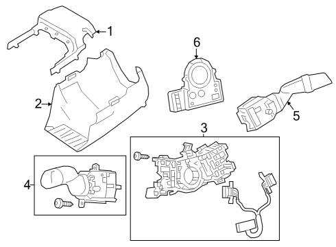 2023 Toyota Crown Shroud, Switches & Levers Diagram