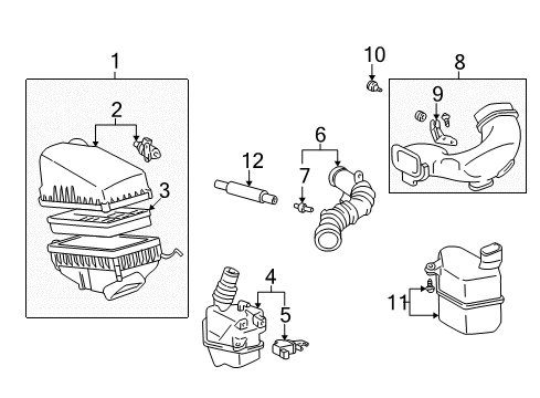 2000 Toyota Solara Hose, Ventilation Diagram for 12260-74090