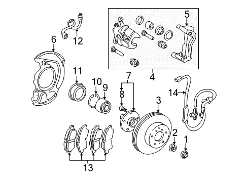 2003 Toyota Sienna Brake Components, Brakes Diagram 1 - Thumbnail