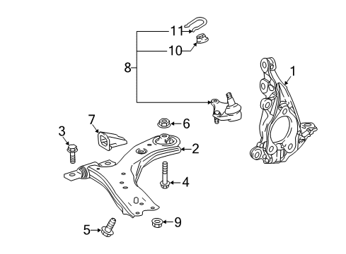 2019 Toyota Camry Front Suspension, Control Arm, Stabilizer Bar Diagram 2 - Thumbnail