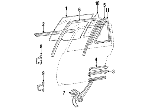 1986 Toyota Corolla Rear Door Lock Assembly, Right Diagram for 69330-12160