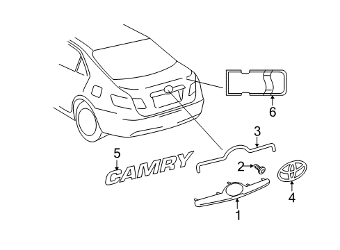 2010 Toyota Camry Exterior Trim - Trunk Lid Diagram 2 - Thumbnail