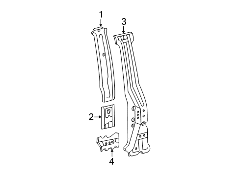 2001 Toyota Tacoma Center Pillar Diagram