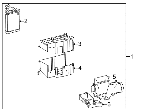 1998 Toyota Tacoma Heater Core & Control Valve Diagram