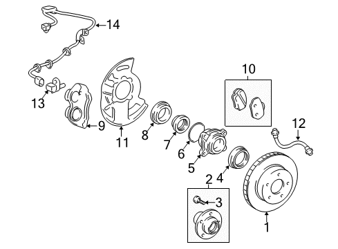 2016 Toyota 4Runner Front Brakes Diagram 1 - Thumbnail