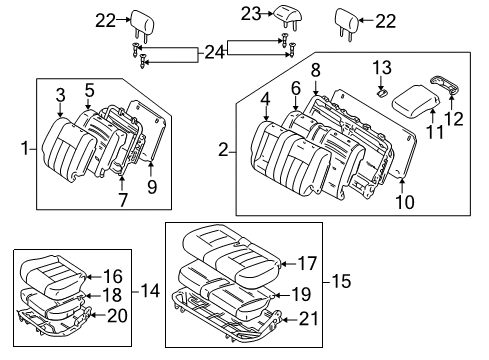 2003 Toyota Land Cruiser Support, Rear Seat Headrest Diagram for 71930-28040-P0