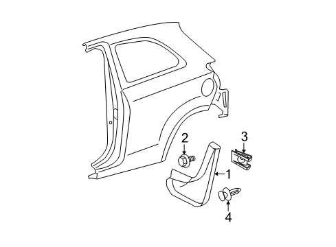 2007 Toyota Yaris Mudguard Sub-Assy, Quarter Panel, Rear RH Diagram for 76625-52090