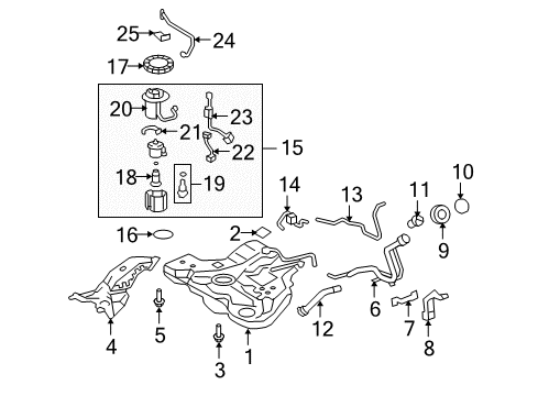 2009 Scion xB Hose, Fuel Tank To Filler Pipe Diagram for 77213-12310