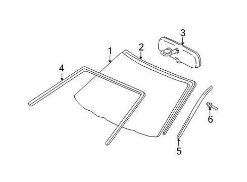 2000 Toyota Sienna Glass Sub Assembly, Wind Diagram for 56101-08010-83