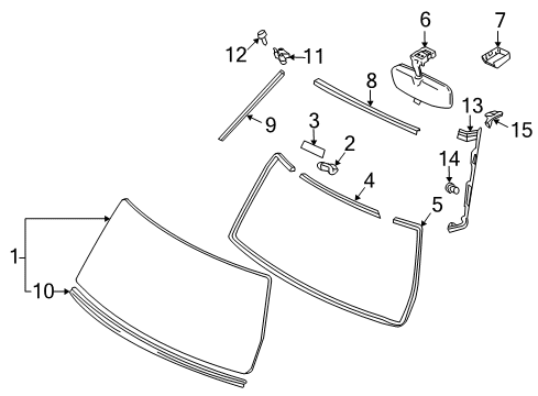 2008 Toyota FJ Cruiser Cover, Inner Rear View Mirror Stay Holder Diagram for 87834-20080-B8