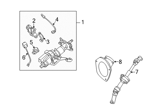 2004 Toyota Sienna Shaft Assy, Steering Intermediate Diagram for 45220-08042