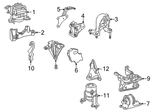 2020 Toyota Camry Engine & Trans Mounting Diagram 3 - Thumbnail