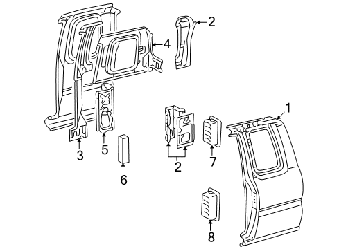 2001 Toyota Tacoma Side Panel & Components Diagram 2 - Thumbnail