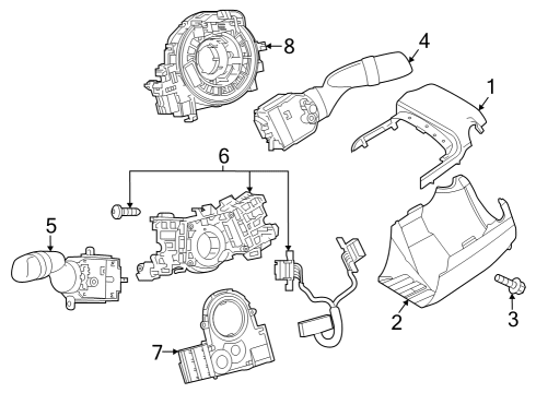 2024 Toyota Grand Highlander Shroud, Switches & Levers Diagram