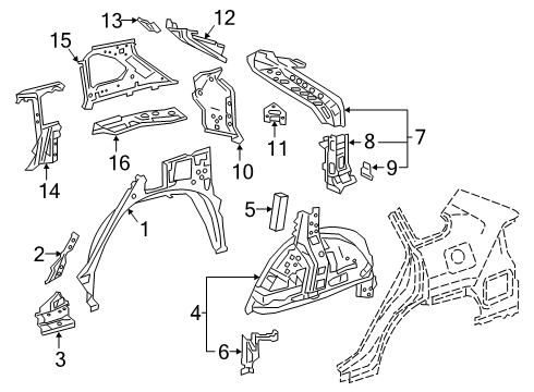 2021 Toyota RAV4 Extension Sub-Assembly Diagram for 61064-42020