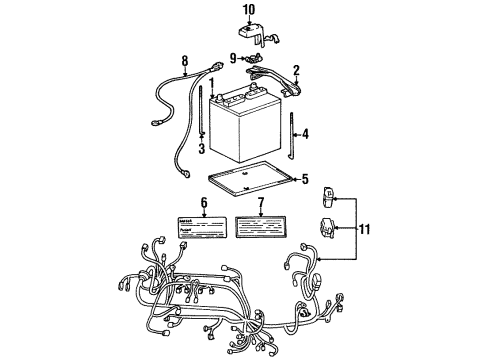 1996 Toyota Paseo Tray, Battery Diagram for 74431-20040