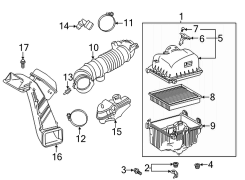 2022 Toyota Highlander Tube, Ventilation Diagram for 17878-0P070