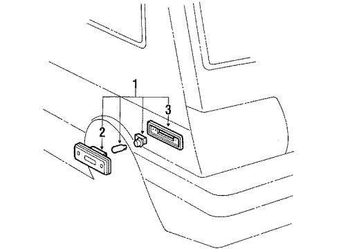 1987 Toyota Corolla Lens, Rear Side Marker Lamp, RH Diagram for 81751-02010