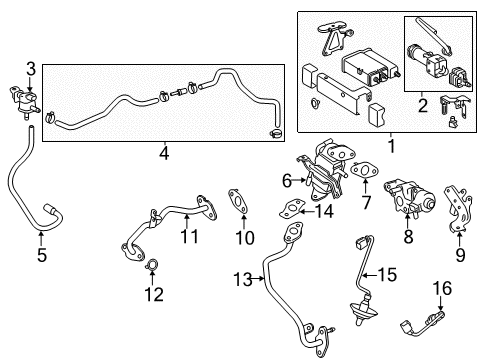 2018 Toyota Prius C Valve Sub-Assembly, Vent Diagram for 12204-21013