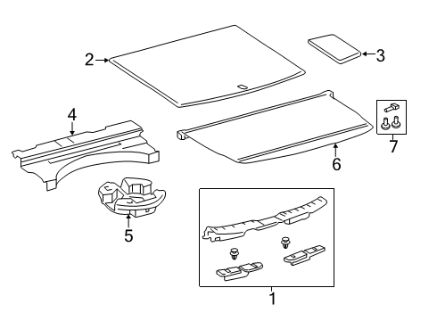 2022 Toyota RAV4 Prime Stopper, Spare Wheel Diagram for 64779-42030