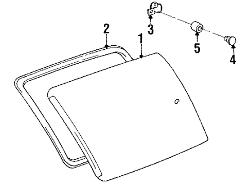 1993 Toyota Previa Side Loading Door - Glass & Hardware Diagram