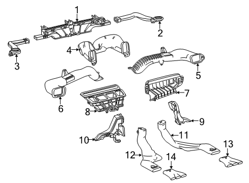 2019 Toyota Highlander Ducts Diagram