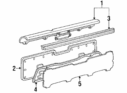 1993 Toyota 4Runner Weatherstrip, Back Door Glass Diagram for 68291-89103