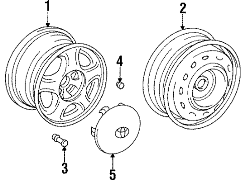 1998 Toyota Supra Wheels, Covers & Trim Diagram