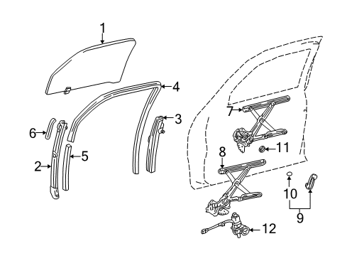 2005 Toyota Tundra Handle Assy, Front Door Window Regulator Diagram for 69260-AA010-E1