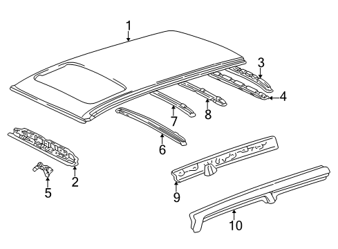 1998 Toyota RAV4 Roof & Components Diagram 4 - Thumbnail