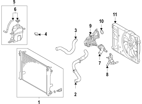 2021 Toyota Avalon Cooling System, Radiator, Water Pump, Cooling Fan Diagram 5 - Thumbnail