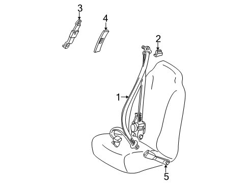 1999 Toyota Sienna Belt Assembly, Rear Seat, Outer LH Diagram for 73370-08010-E0