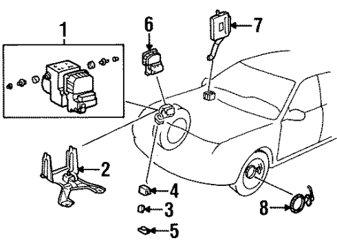 1998 Toyota Avalon ABS Components Diagram