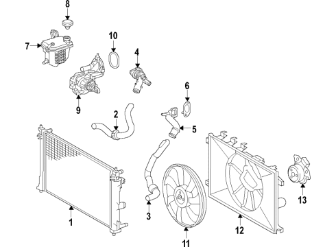 2020 Toyota Corolla Radiator Assembly Diagram for 16400-37410