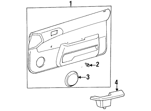 1996 Toyota Tercel Board Sub-Assembly, Front Door Trim, LH Diagram for 67620-1G870-B0