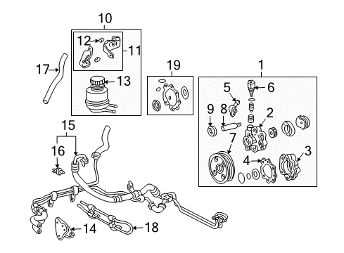 2004 Toyota Tundra Shaft Sub-Assy, W/Pulley Diagram for 44303-0C050