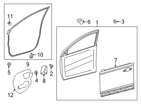 2018 Toyota RAV4 WEATHERSTRIP, Front Door Diagram for 67861-0R030