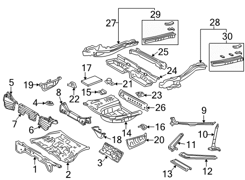 2007 Toyota Solara Rear Body - Floor & Rails Diagram 1 - Thumbnail