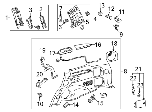 2020 Toyota Land Cruiser Storage Cover, Beige, Passenger Side Diagram for 62605-60020-E1