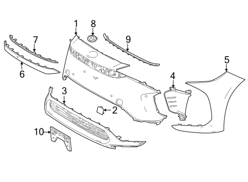 2023 Toyota bZ4X COVER, FR BUMPER L/P Diagram for 52119-4A957