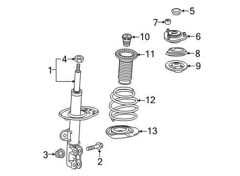 2023 Toyota Corolla Strut, Front Driver Side Diagram for 48520-80751