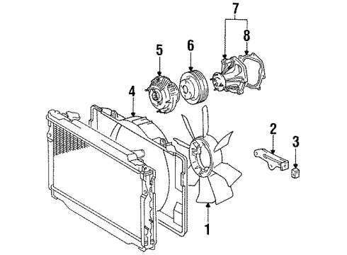 1997 Toyota Land Cruiser SHROUD, Fan Diagram for 16711-66031