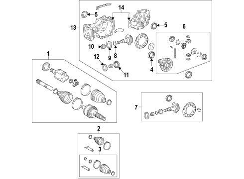 2016 Toyota Highlander Propelle Shaft Assembly W/Center Bearing Diagram for 37100-48050