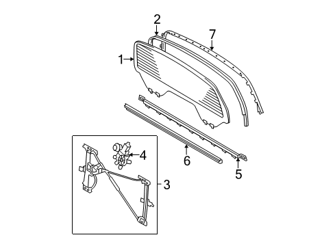 2008 Toyota Tundra Back Glass & Hardware, Reveal Moldings Diagram 1 - Thumbnail