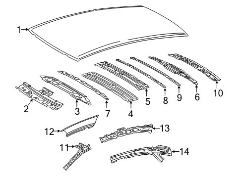 2020 Toyota Avalon Rail Sub-Assembly, Roof Diagram for 61206-07900